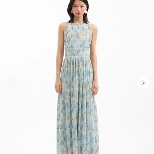Veronica Beard Blue and Cream Patterned Maxi Dress